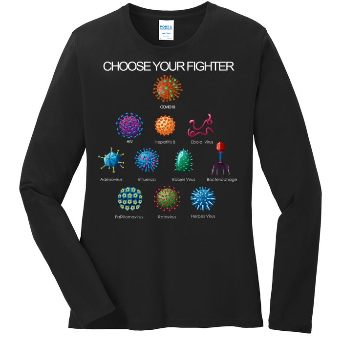 Choose Your Fighter Virus Flu Pandemic Ladies Long Sleeve Shirt