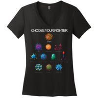 Choose Your Fighter Virus Flu Pandemic Women's V-Neck T-Shirt