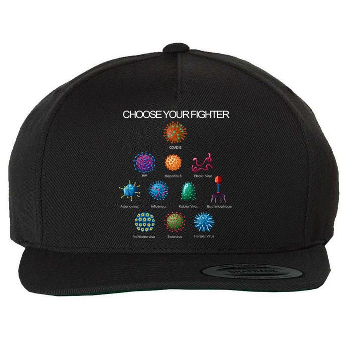 Choose Your Fighter Virus Flu Pandemic Wool Snapback Cap