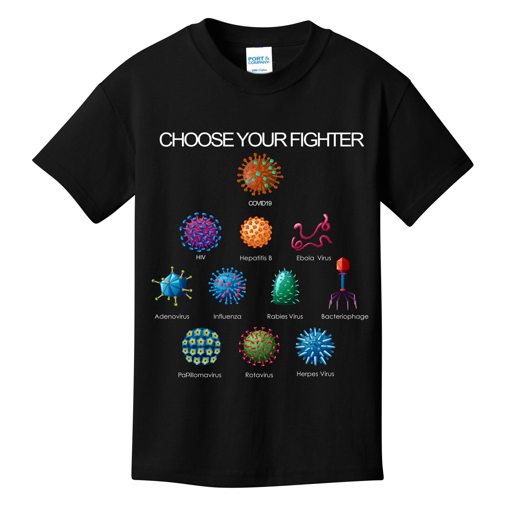 Choose Your Fighter Virus Flu Pandemic Kids T-Shirt