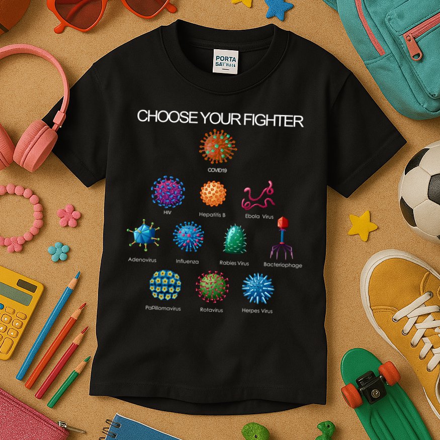 Choose Your Fighter Virus Flu Pandemic Kids T-Shirt