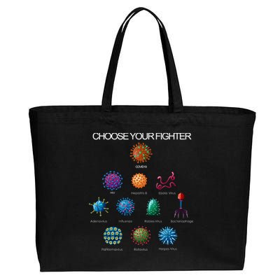 Choose Your Fighter Virus Flu Pandemic Cotton Canvas Jumbo Tote