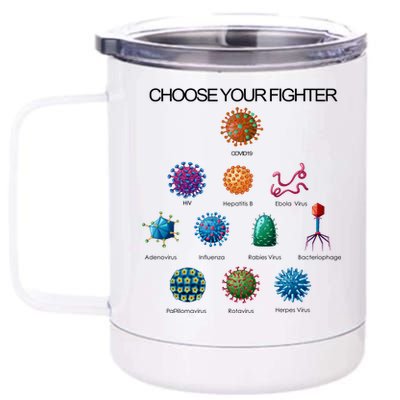 Choose Your Fighter Virus Flu Pandemic 12 oz Stainless Steel Tumbler Cup