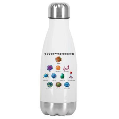 Choose Your Fighter Virus Flu Pandemic Stainless Steel Insulated Water Bottle