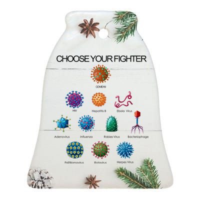 Choose Your Fighter Virus Flu Pandemic Ceramic Bell Ornament