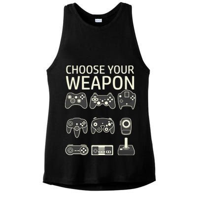 Choose Your Weapon Gaming Controllers Console Gamer Funny Ladies PosiCharge Tri-Blend Wicking Tank