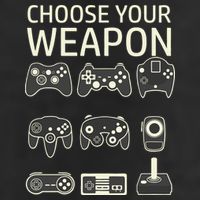 Choose Your Weapon Gaming Controllers Console Gamer Funny 7 Panel Mesh Trucker Snapback Hat