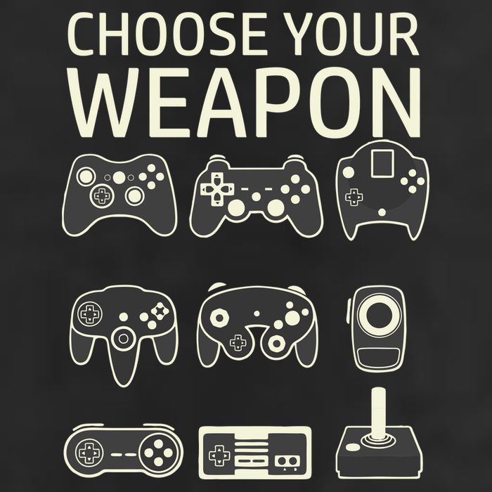 Choose Your Weapon Gaming Controllers Console Gamer Funny 7 Panel Mesh Trucker Snapback Hat