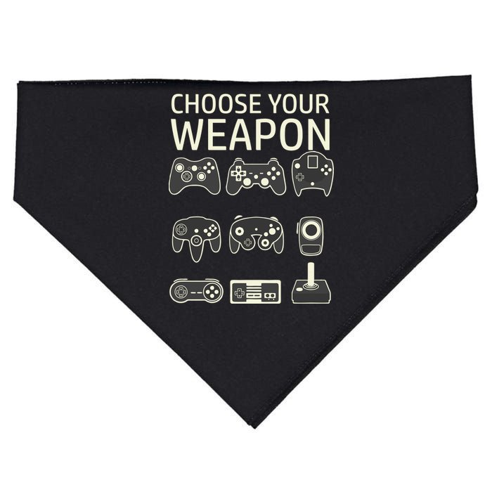 Choose Your Weapon Gaming Controllers Console Gamer Funny USA-Made Doggie Bandana