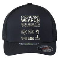Choose Your Weapon Gaming Controllers Console Gamer Funny Flexfit Unipanel Trucker Cap