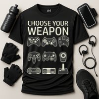 Choose Your Weapon Gaming Controllers Console Gamer Funny Performance Shirt