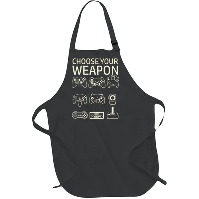 Choose Your Weapon Gaming Controllers Console Gamer Funny Full-Length Apron With Pockets