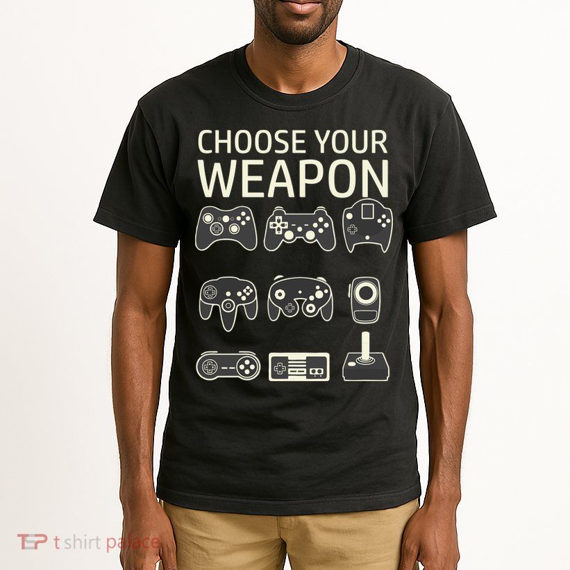 Choose Your Weapon Gaming Controllers Console Gamer Funny Tall T-Shirt