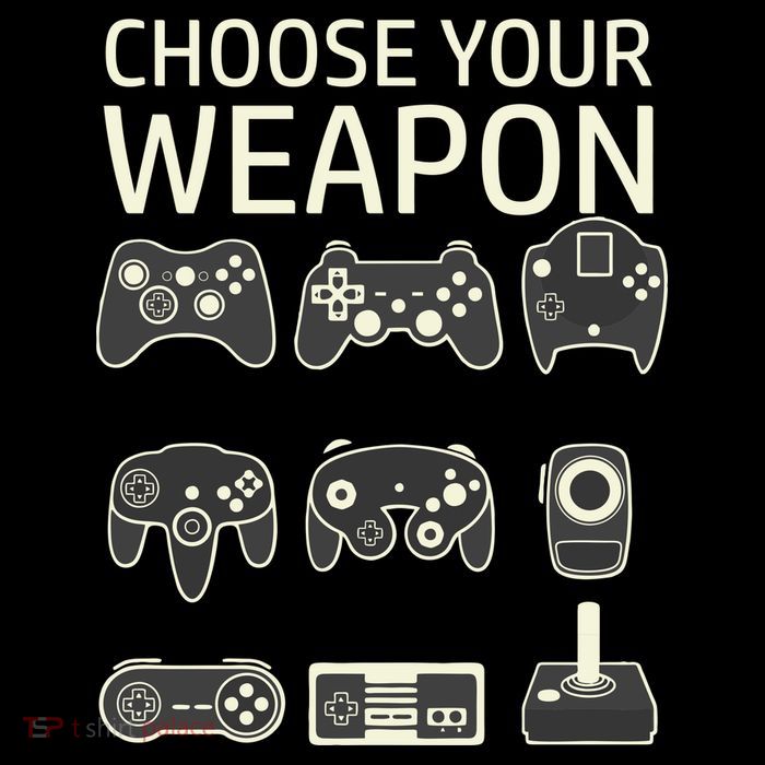 Choose Your Weapon Gaming Controllers Console Gamer Funny Tall T-Shirt