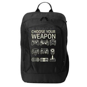 Choose Your Weapon Gaming Controllers Console Gamer Funny City Backpack