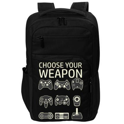 Choose Your Weapon Gaming Controllers Console Gamer Funny Impact Tech Backpack