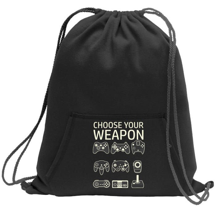 Choose Your Weapon Gaming Controllers Console Gamer Funny Sweatshirt Cinch Pack Bag