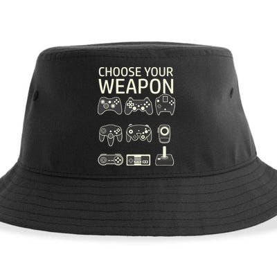 Choose Your Weapon Gaming Controllers Console Gamer Funny Sustainable Bucket Hat