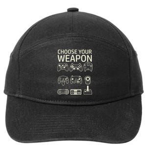 Choose Your Weapon Gaming Controllers Console Gamer Funny 7-Panel Snapback Hat