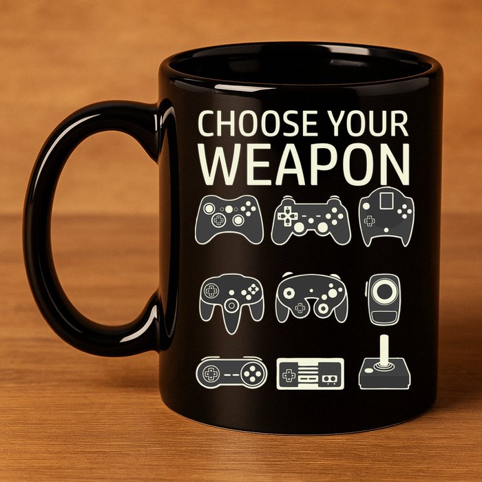 Choose Your Weapon Gaming Controllers Console Gamer Funny 11oz C Handle Ceramic Mug