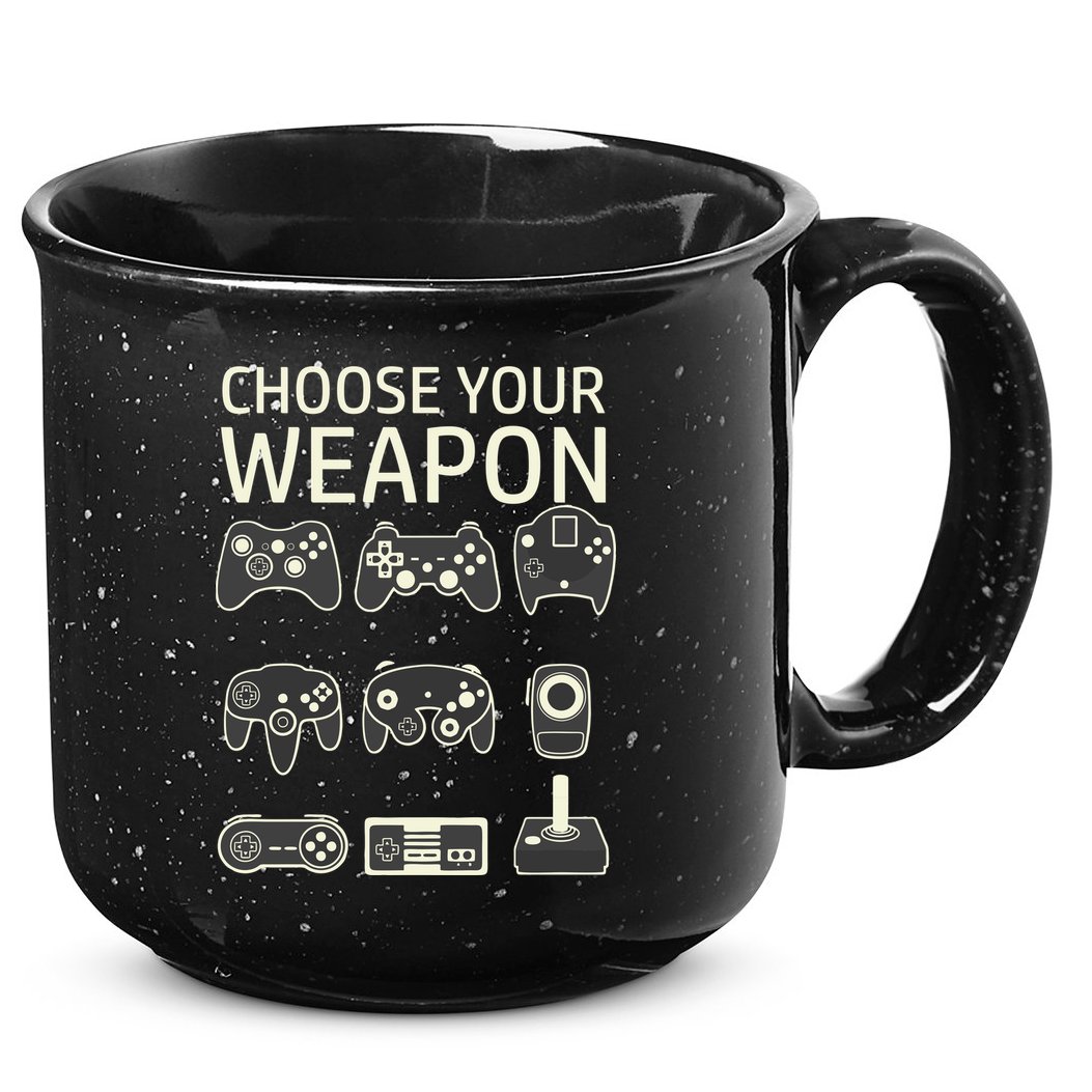 Choose Your Weapon Gaming Controllers Console Gamer Funny 15oz Campfire Ceramic Mug