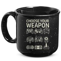Choose Your Weapon Gaming Controllers Console Gamer Funny 15oz Campfire Ceramic Mug