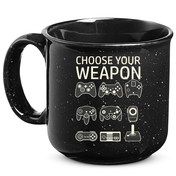 Choose Your Weapon Gaming Controllers Console Gamer Funny 15oz Campfire Ceramic Mug