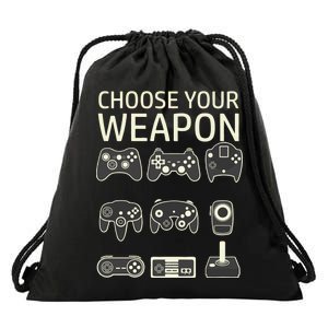 Choose Your Weapon Gaming Controllers Console Gamer Funny Drawstring Bag