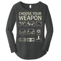 Choose Your Weapon Gaming Controllers Console Gamer Funny Women's Perfect Tri Tunic Long Sleeve Shirt