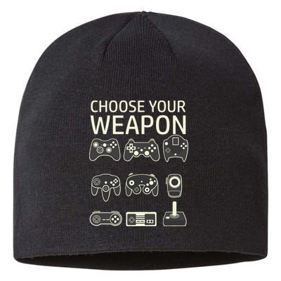 Choose Your Weapon Gaming Controllers Console Gamer Funny Sustainable Beanie