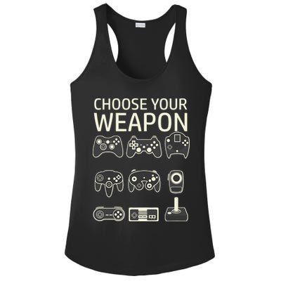 Choose Your Weapon Gaming Controllers Console Gamer Funny Ladies PosiCharge Competitor Racerback Tank