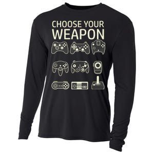 Choose Your Weapon Gaming Controllers Console Gamer Funny Cooling Performance Long Sleeve Crew