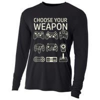 Choose Your Weapon Gaming Controllers Console Gamer Funny Cooling Performance Long Sleeve Crew
