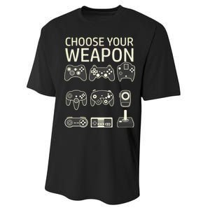 Choose Your Weapon Gaming Controllers Console Gamer Funny Performance Sprint T-Shirt