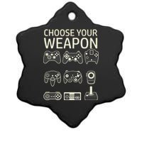 Choose Your Weapon Gaming Controllers Console Gamer Funny Ceramic Star Ornament