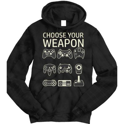 Choose Your Weapon Gaming Controllers Console Gamer Funny Tie Dye Hoodie