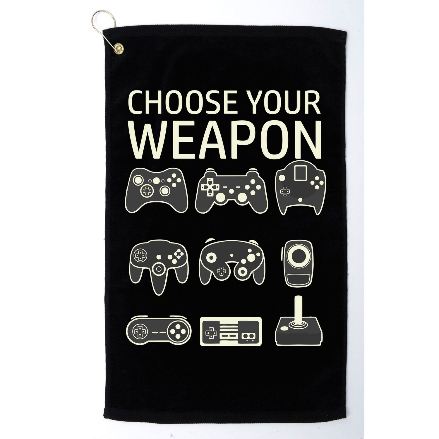 Choose Your Weapon Gaming Controllers Console Gamer Funny Golf Towel