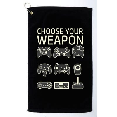 Choose Your Weapon Gaming Controllers Console Gamer Funny Platinum Collection Golf Towel