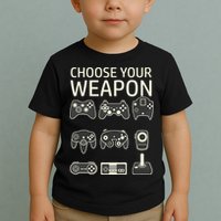 Choose Your Weapon Gaming Controllers Console Gamer Funny Toddler T-Shirt