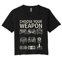 Choose Your Weapon Gaming Controllers Console Gamer Funny Crop Top