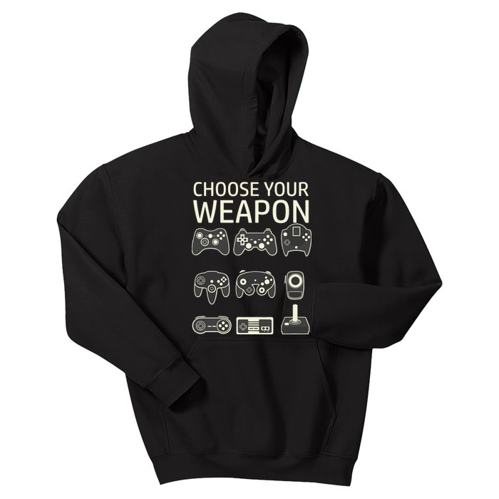 Choose Your Weapon Gaming Controllers Console Gamer Funny Kids Hoodie