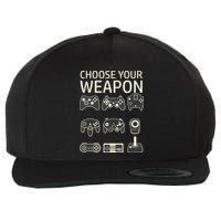 Choose Your Weapon Gaming Controllers Console Gamer Funny Wool Snapback Cap