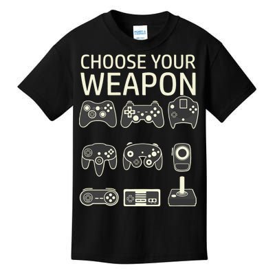 Choose Your Weapon Gaming Controllers Console Gamer Funny Kids T-Shirt