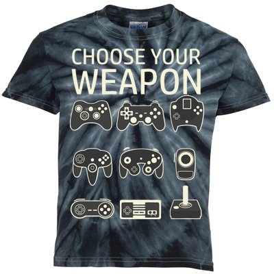 Choose Your Weapon Gaming Controllers Console Gamer Funny Kids Tie-Dye T-Shirt