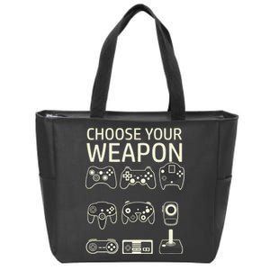 Choose Your Weapon Gaming Controllers Console Gamer Funny Zip Tote Bag