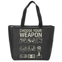 Choose Your Weapon Gaming Controllers Console Gamer Funny Zip Tote Bag