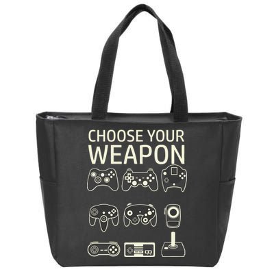 Choose Your Weapon Gaming Controllers Console Gamer Funny Zip Tote Bag