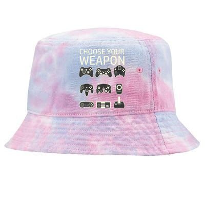 Choose Your Weapon Gaming Controllers Console Gamer Funny Tie-Dyed Bucket Hat