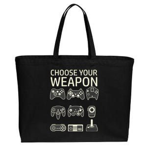 Choose Your Weapon Gaming Controllers Console Gamer Funny Cotton Canvas Jumbo Tote