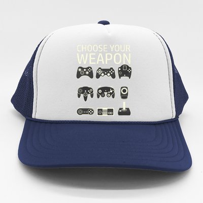 Choose Your Weapon Gaming Controllers Console Gamer Funny Trucker Hat